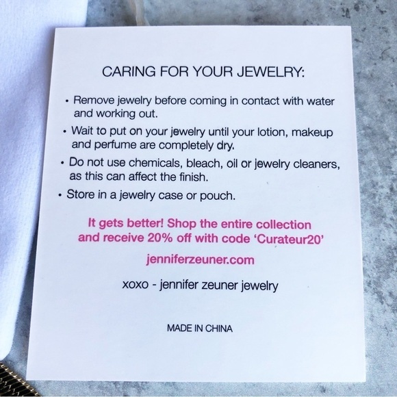 Jennifer Zeuner Necklace Flat Gold Herringbone Chain Revolve New - Picture 7 of 13